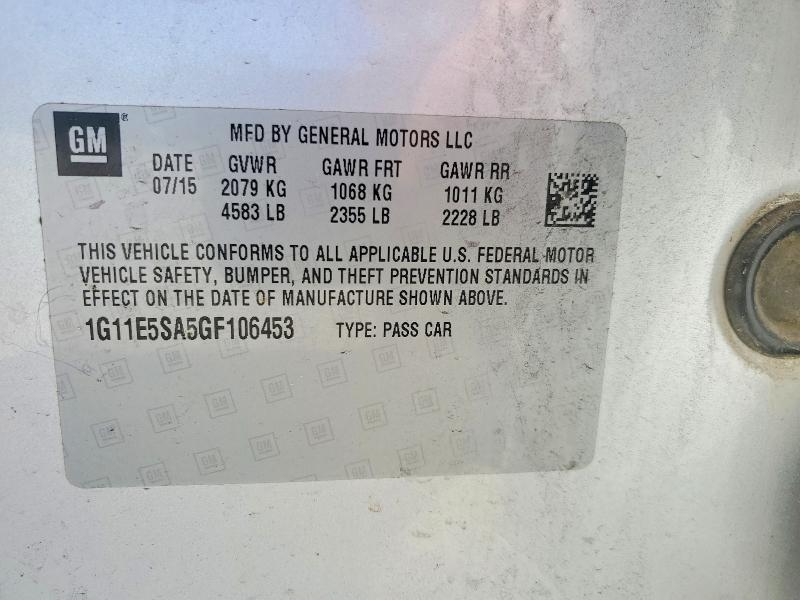 Продаж на аукціоні авто 2016 Chevrolet Malibu Limited, vin: 1G11E5SA5GF106453, номер лоту: 53480166