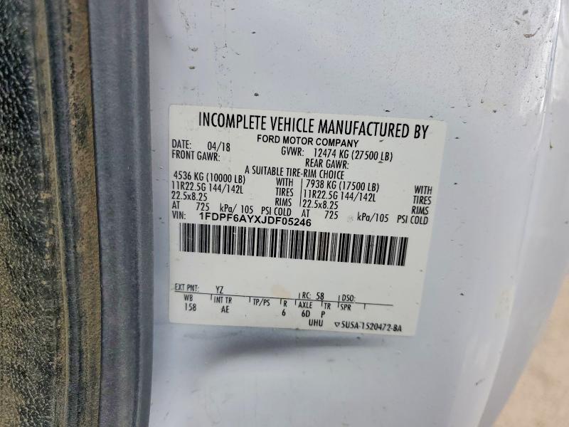 78820735 :رقم المزاد ، 1FDPF6AYXJDF05246 vin ، 2018 Ford F650 مزاد بيع