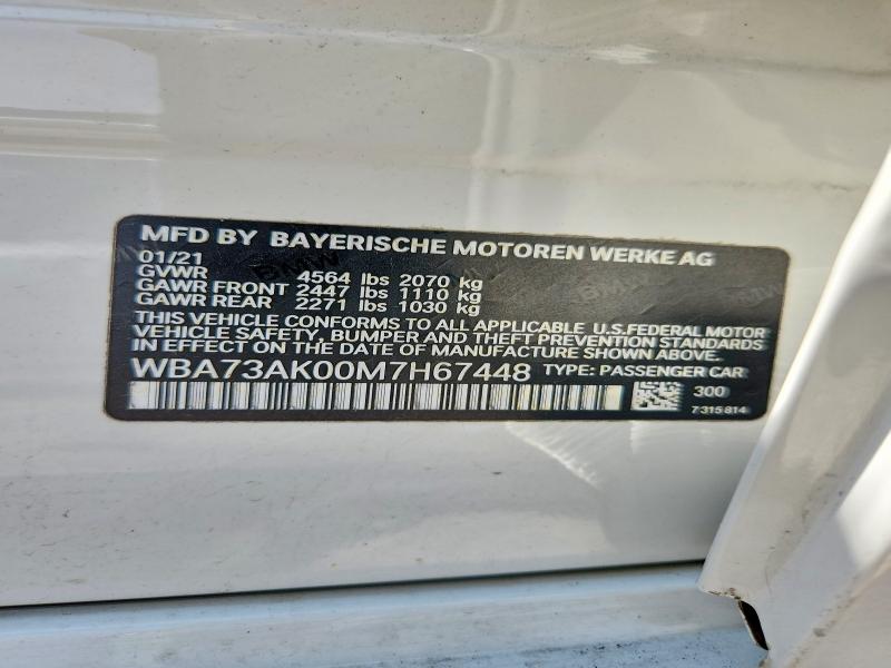 Aukcja sprzedaży 2021 Bmw 228xi, vin: WBA73AK00M7H67448, numer aukcji: 53414946