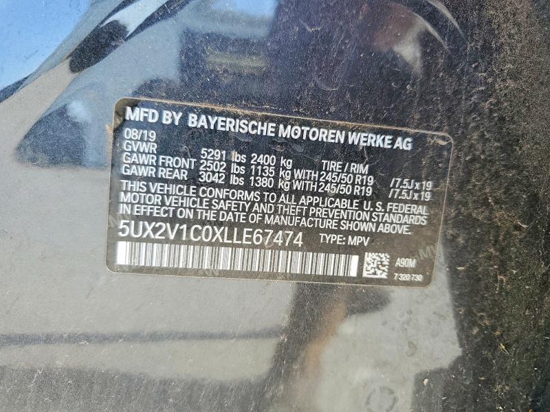 52917636 :رقم المزاد ، 5UX2V1C0XLLE67474 vin ، 2020 Bmw X4 مزاد بيع
