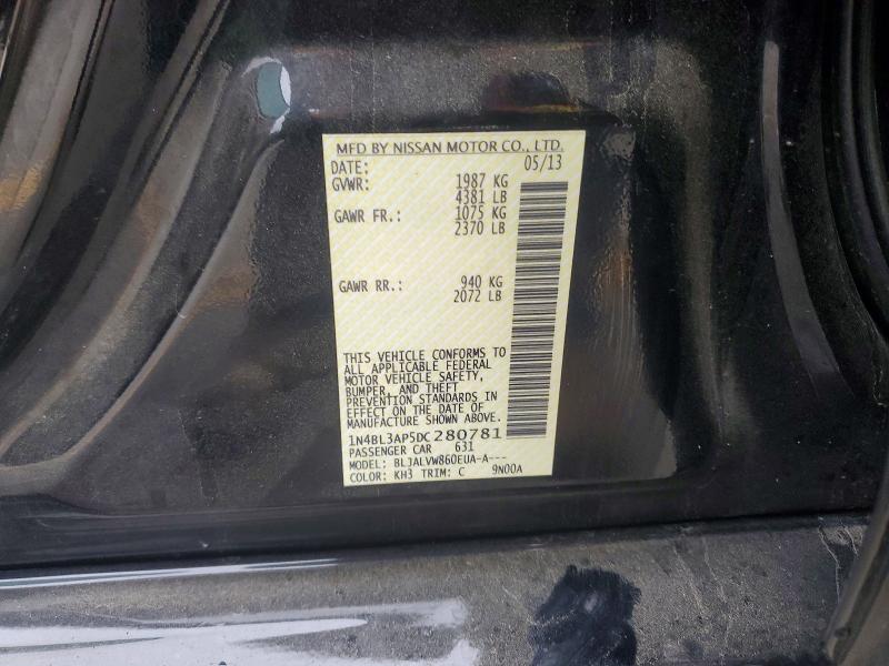 Aukcja sprzedaży 2013 Nissan Altima, vin: 1N4BL3AP5DC280781, numer aukcji: 54202306