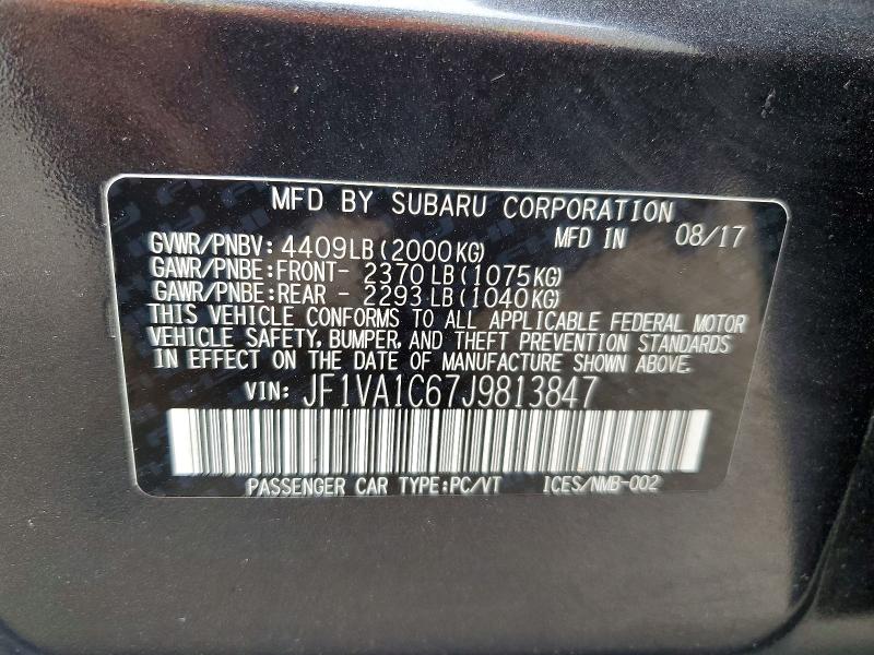 Aukcja sprzedaży 2018 Subaru Brat, vin: JF1VA1C67J9813847, numer aukcji: 52484026