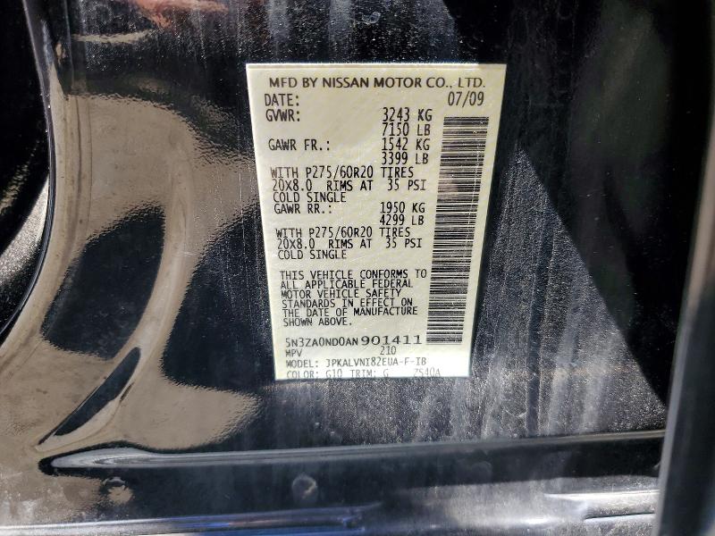 Продажа на аукционе авто 2010 Infiniti Qx56, vin: 5N3ZA0ND0AN901411, номер лота: 53013986