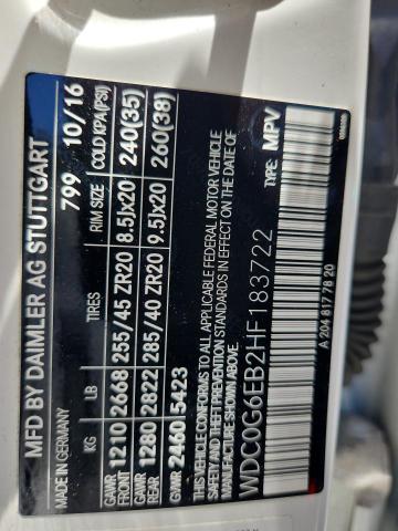 Продаж на аукціоні авто 2017 Mercedes-benz Glc, vin: WDC0G6EB2HF183722, номер лоту: 53698026