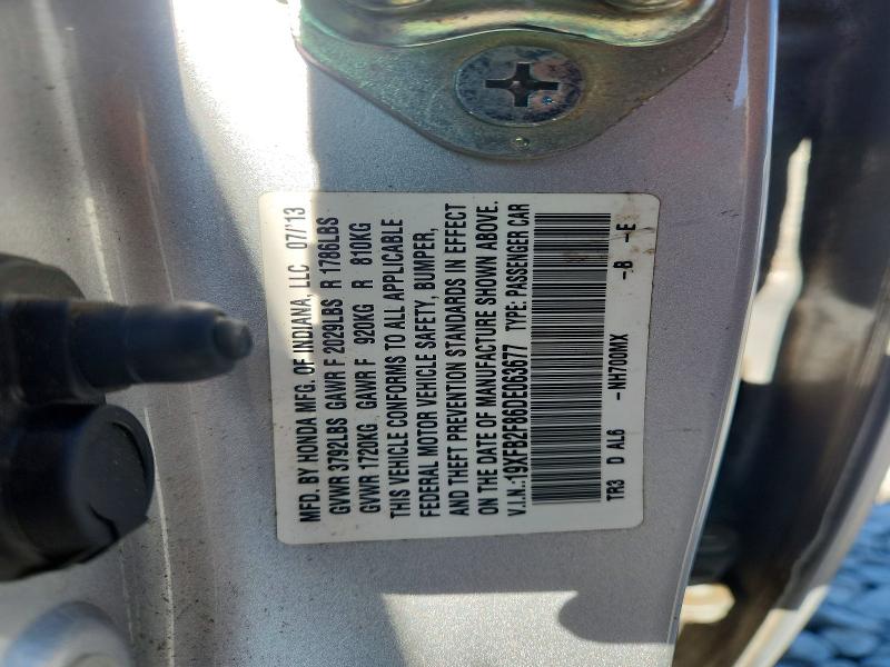 51973796 :رقم المزاد ، 19XFB2F86DE063677 vin ، 2013 Honda Civic مزاد بيع