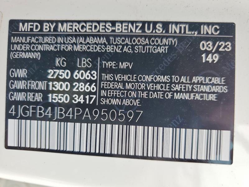 Продаж на аукціоні авто 2023 Mercedes-benz Gle, vin: 4JGFB4JB4PA950597, номер лоту: 54160116