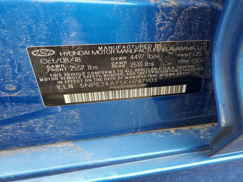 Aukcja sprzedaży 2019 Hyundai Sonata, vin: 5NPE24AF5KH747903, numer aukcji: 53983966