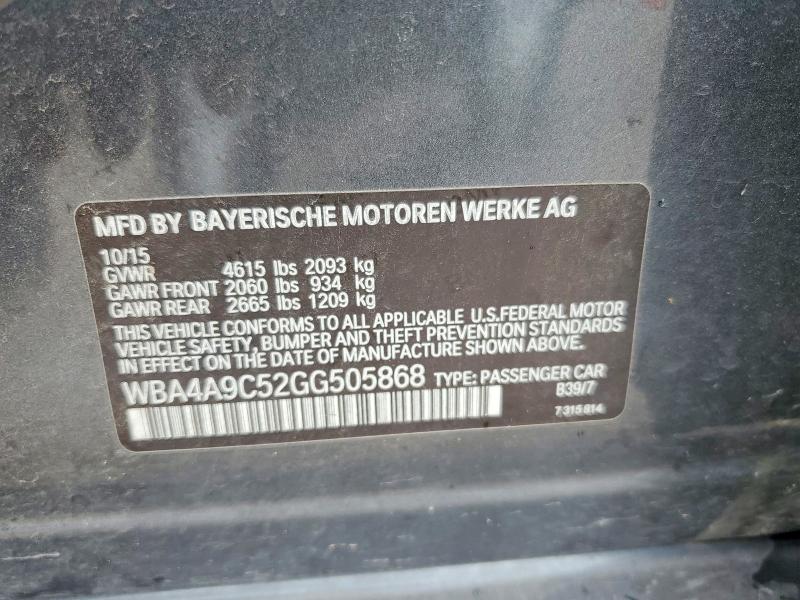 Aukcja sprzedaży 2016 Bmw 428, vin: WBA4A9C52GG505868, numer aukcji: 54594016