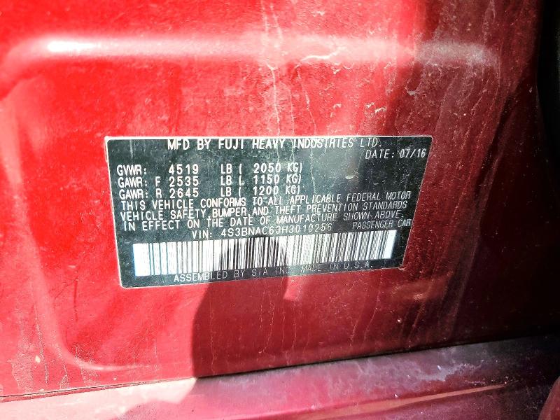 Продажа на аукционе авто 2017 Subaru Legacy, vin: 4S3BNAC63H3010256, номер лота: 54864736