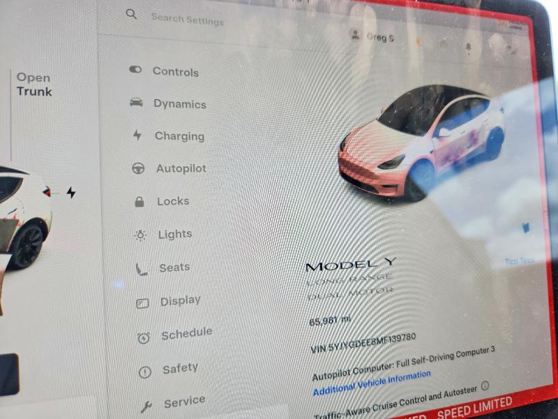 Auction sale of the 2021 Tesla Model Y, vin: 5YJYGDEE8MF139780, lot number: 54595836
