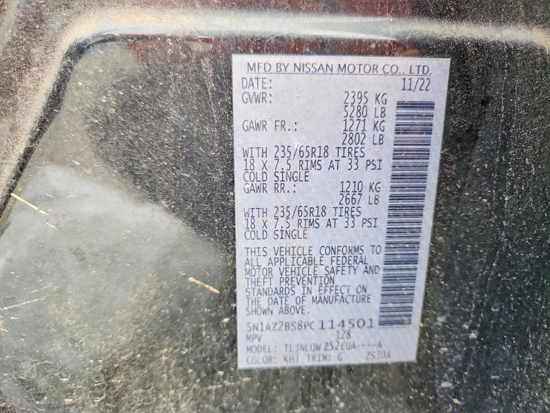 2023 Nissan Murano მანქანა იყიდება აუქციონზე, vin: 5N1AZ2BS8PC114501, აუქციონის ნომერი: 54763916