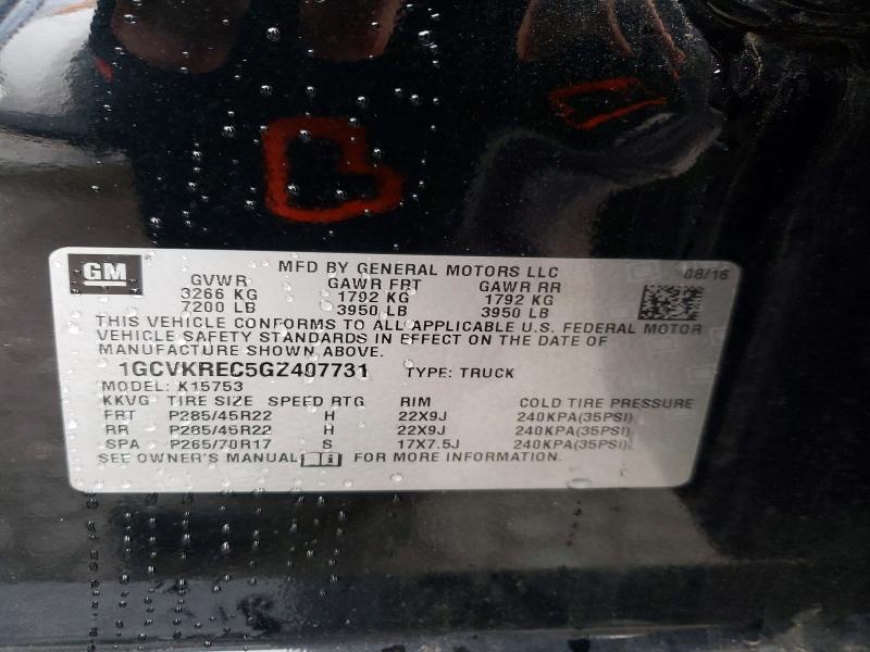2016 Chevrolet Silverado მანქანა იყიდება აუქციონზე, vin: 1GCVKREC5GZ407731, აუქციონის ნომერი: 51890906