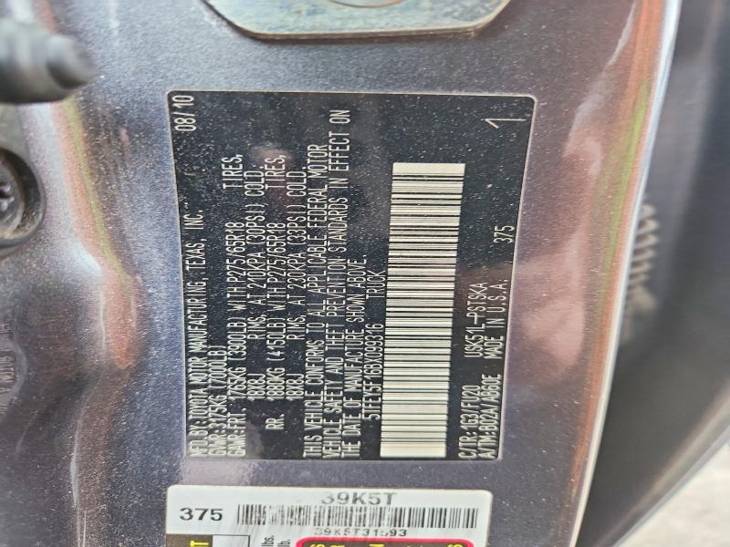 52242236 :رقم المزاد ، 5TFEY5F16BX099316 vin ، 2011 Toyota Tundra مزاد بيع