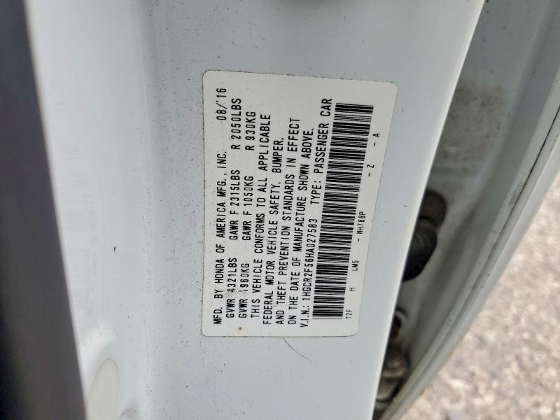 Продаж на аукціоні авто 2017 Honda Accord, vin: 1HGCR2F56HA027583, номер лоту: 54641776