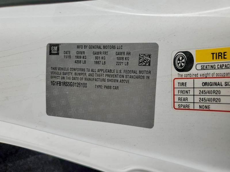 Продаж на аукціоні авто 2016 Chevrolet Camaro, vin: 1G1FB1RS5G0126100, номер лоту: 53931726