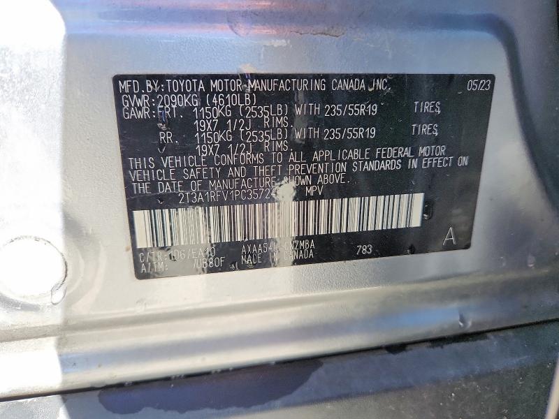 Продажа на аукционе авто 2023 Toyota Rav4, vin: 2T3A1RFV1PC357249, номер лота: 53694096