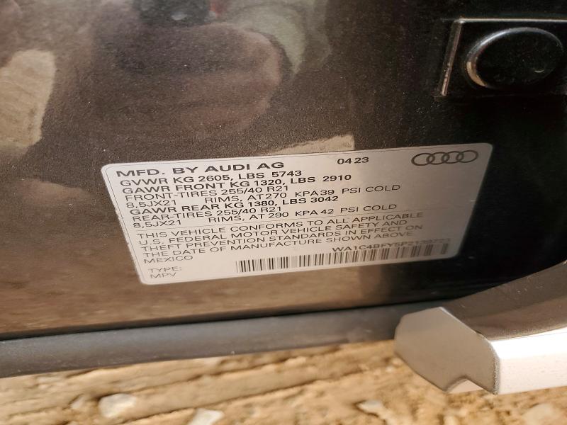 Продаж на аукціоні авто 2023 Audi Sq5, vin: WA1C4BFY5P2139723, номер лоту: 52666016
