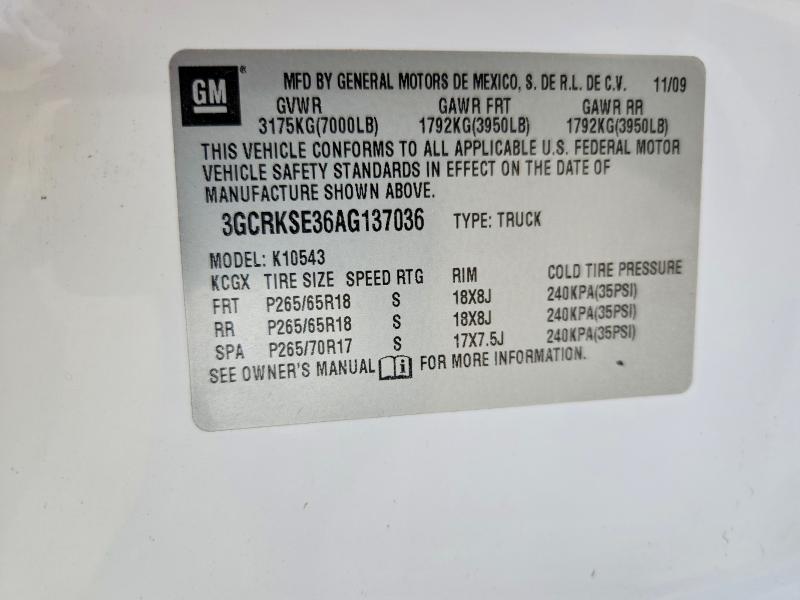 Продажа на аукционе авто 2010 Chevrolet Silverado, vin: 3GCRKSE36AG137036, номер лота: 54343446