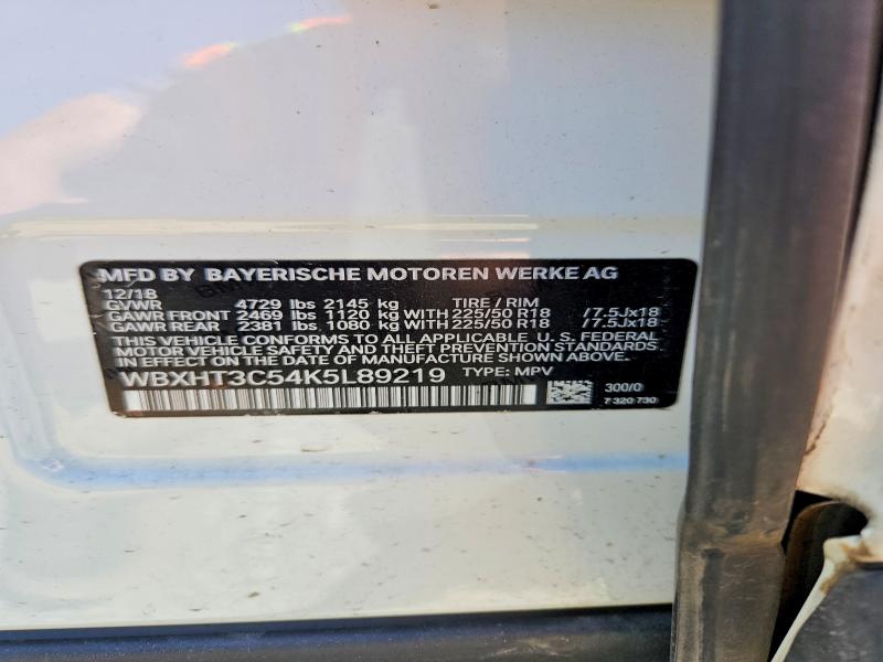 53827986 :رقم المزاد ، WBXHT3C54K5L89219 vin ، 2019 Bmw X1 مزاد بيع