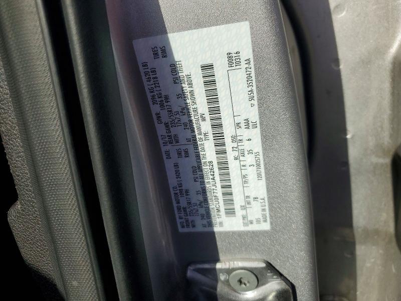 Aukcja sprzedaży 2018 Ford Escape, vin: 1FMCU0F77JUA42628, numer aukcji: 52429586