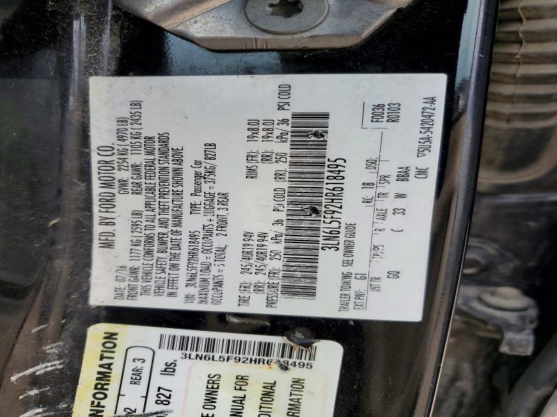 54005366 :رقم المزاد ، 3LN6L5F92HR618495 vin ، 2017 Lincoln Mkz مزاد بيع