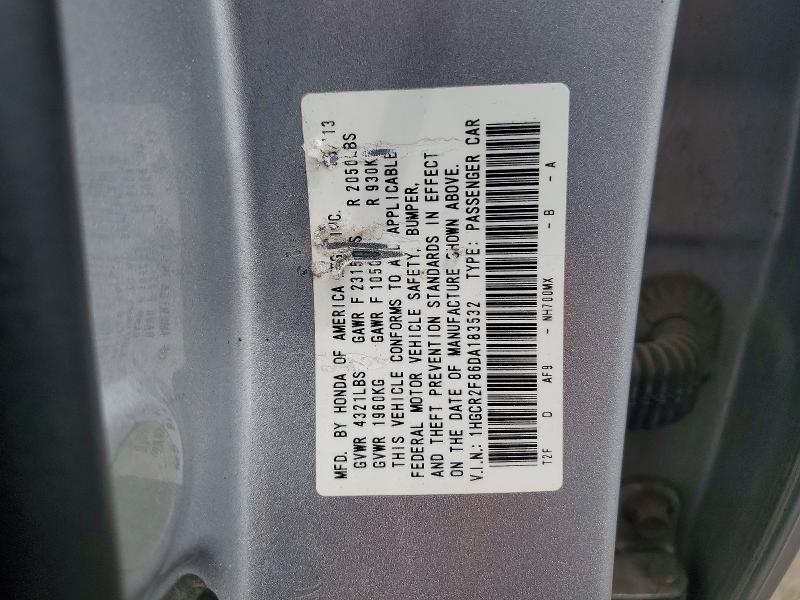 2013 Honda Accord მანქანა იყიდება აუქციონზე, vin: 1HGCR2F86DA183532, აუქციონის ნომერი: 55187346