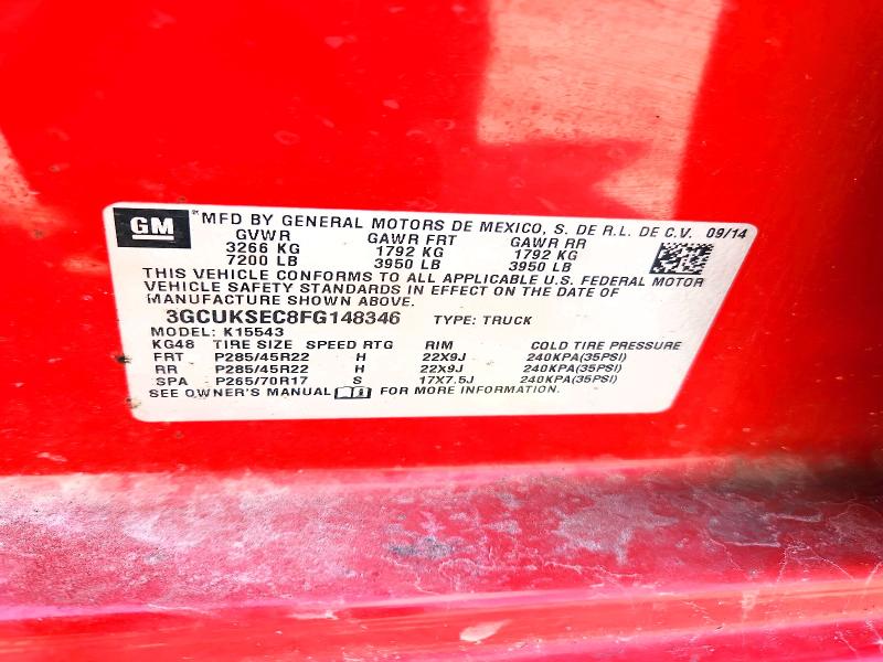 Продажа на аукционе авто 2015 Chevrolet Silverado, vin: 3GCUKSEC8FG148346, номер лота: 53843966