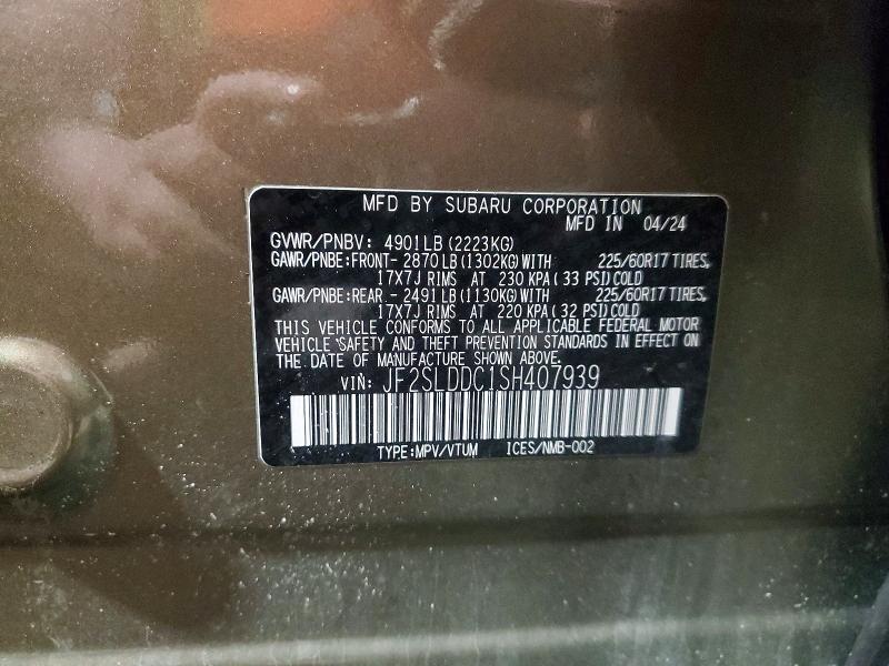 Продажа на аукционе авто 2025 Subaru Forester, vin: JF2SLDDC1SH407939, номер лота: 52242346