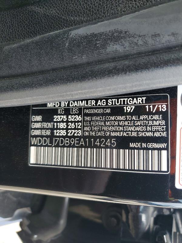 53044106 :رقم المزاد ، WDDLJ7DB9EA114245 vin ، 2014 Mercedes-benz Cls مزاد بيع
