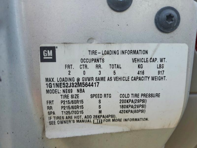 52087656 :رقم المزاد ، 1G1NE52J32M564417 vin ، 2002 Chevrolet Malibu مزاد بيع