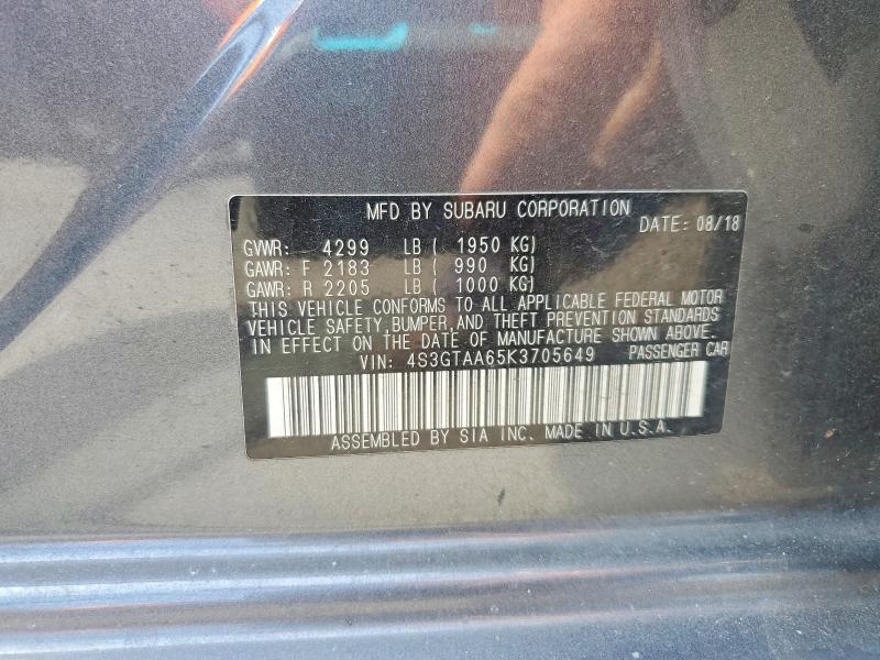 Продажа на аукционе авто 2019 Subaru Impreza, vin: 4S3GTAA65K3705649, номер лота: 53107666