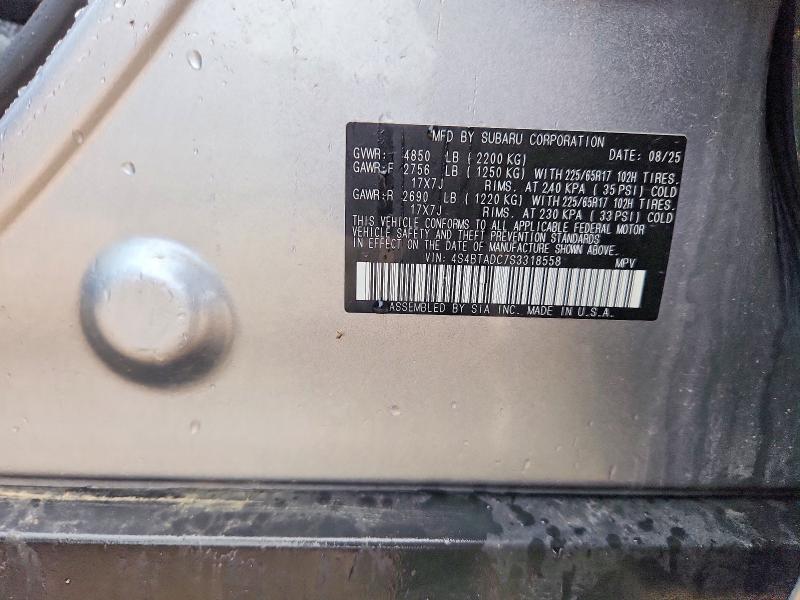 Продаж на аукціоні авто 2025 Subaru Outback, vin: 4S4BTADC7S3318558, номер лоту: 55341806