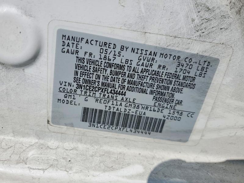 Продаж на аукціоні авто 2015 Nissan Versa Note, vin: 3N1CE2CPXFL434444, номер лоту: 53796726