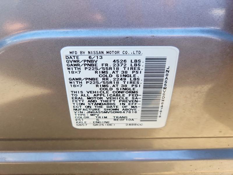 Aukcja sprzedaży 2013 Nissan Rogue, vin: JN8AS5MV5DW647616, numer aukcji: 53074706