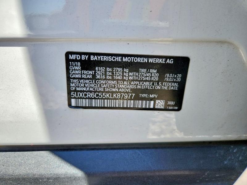 2019 Bmw X5 მანქანა იყიდება აუქციონზე, vin: 5UXCR6C55KLK87977, აუქციონის ნომერი: 53356026