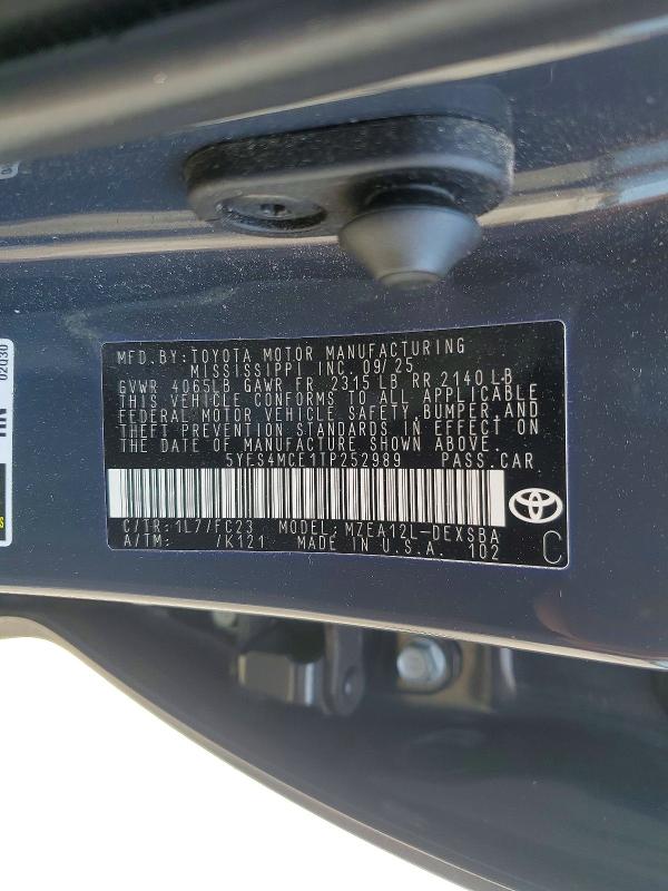 52852736 :رقم المزاد ، 5YFS4MCE1TP252989 vin ، 2026 Toyota Corolla مزاد بيع