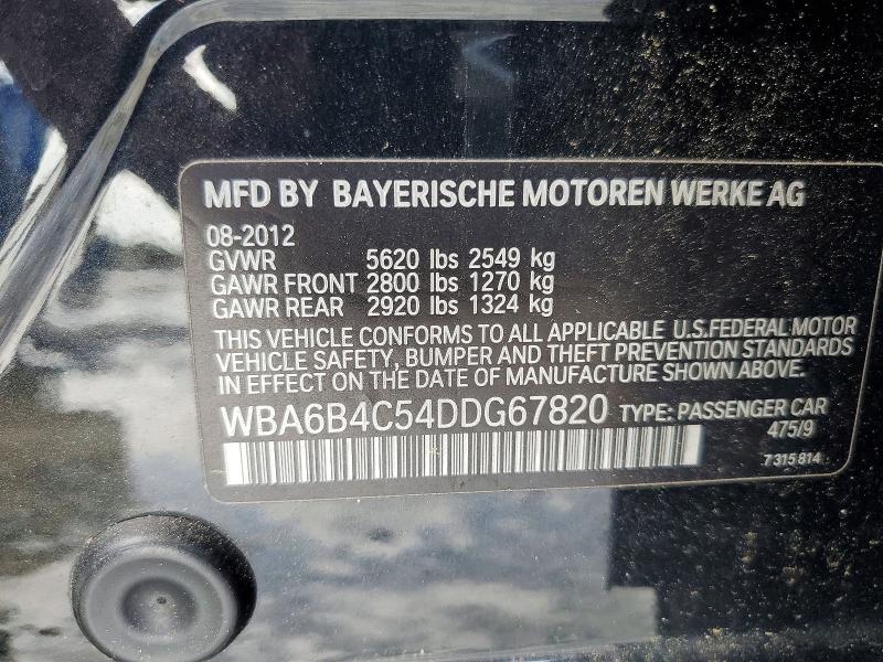 Продажа на аукционе авто 2013 Bmw 650, vin: WBA6B4C54DDG67820, номер лота: 54958776