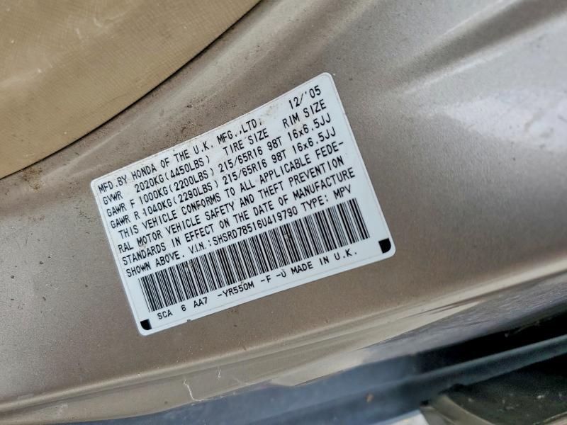 54152856 :رقم المزاد ، SHSRD78516U419790 vin ، 2006 Honda Cr-v مزاد بيع