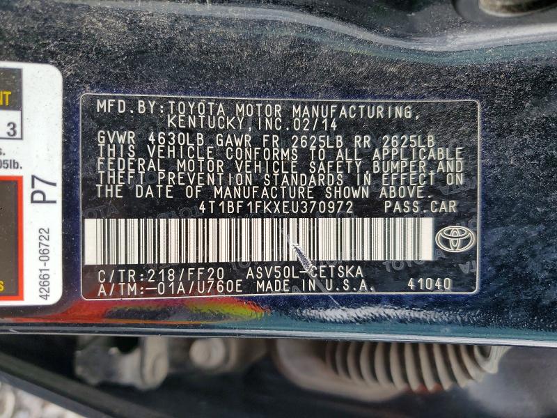 Aukcja sprzedaży 2014 Toyota Camry, vin: 4T1BF1FKXEU370972, numer aukcji: 52871136