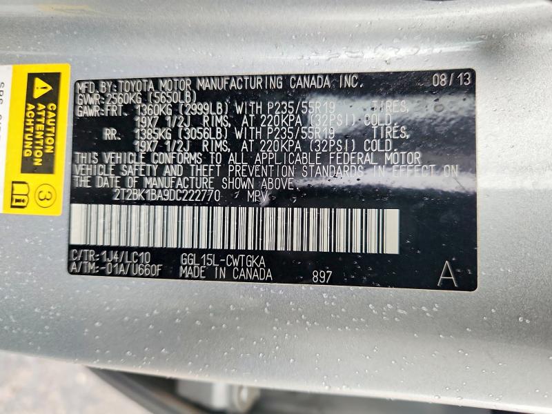 Продажа на аукционе авто 2013 Lexus Rx 350, vin: 2T2BK1BA9DC222770, номер лота: 52560786