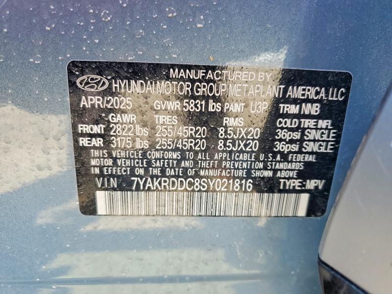 2025 Hyundai Ioniq 5 მანქანა იყიდება აუქციონზე, vin: 7YAKRDDC8SY021816, აუქციონის ნომერი: 53682566