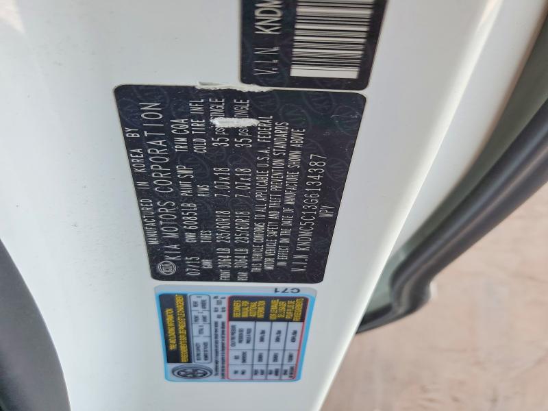 53755936 :رقم المزاد ، KNDMC5C13G6134387 vin ، 2016 Kia Sedona مزاد بيع
