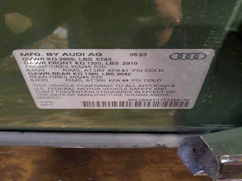53620626 :رقم المزاد ، WA1B4AFY7P2164144 vin ، 2023 Audi Sq5 مزاد بيع