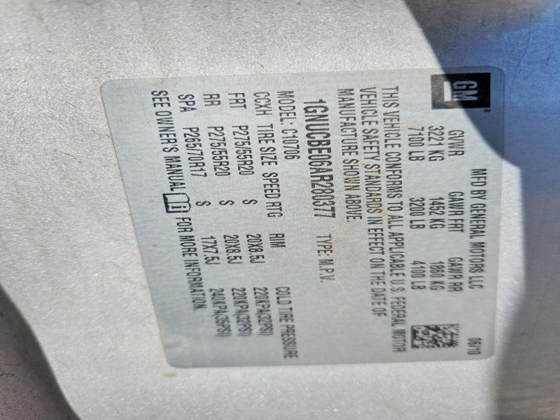 Aukcja sprzedaży 2010 Chevrolet Tahoe, vin: 1GNUCBE06AR280377, numer aukcji: 53082396
