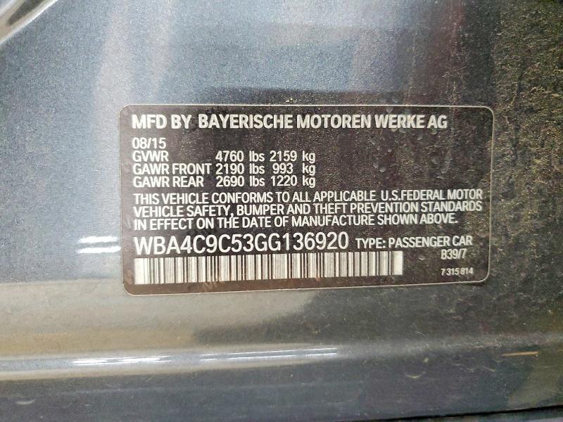 2016 Bmw 428 მანქანა იყიდება აუქციონზე, vin: WBA4C9C53GG136920, აუქციონის ნომერი: 51951986