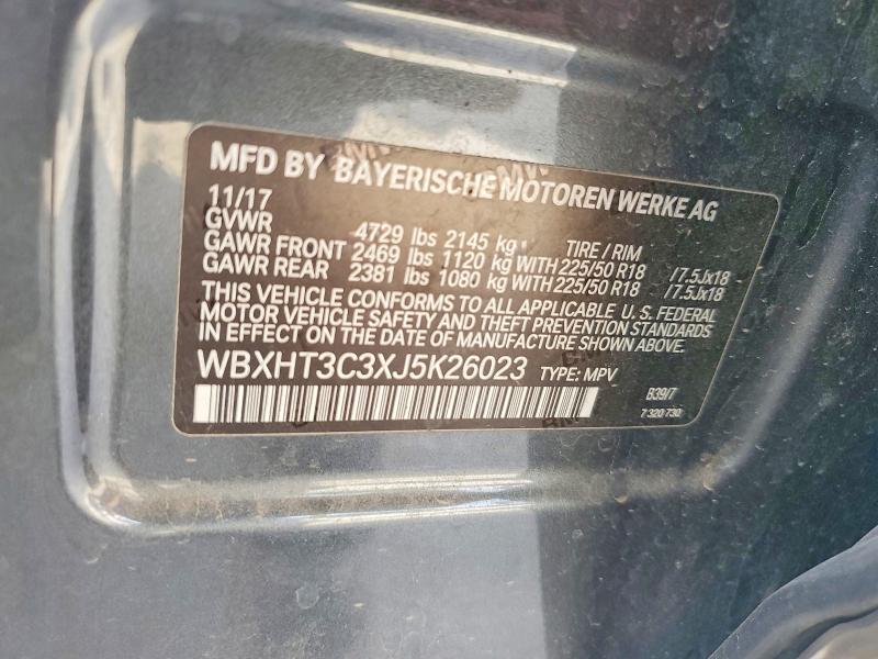 51872566 :رقم المزاد ، WBXHT3C3XJ5K26023 vin ، 2018 Bmw X1 مزاد بيع
