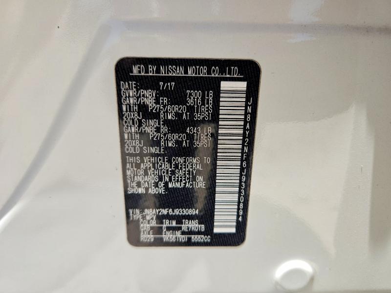 Aukcja sprzedaży 2018 Nissan Armada, vin: JN8AY2NF6J9330894, numer aukcji: 55319746