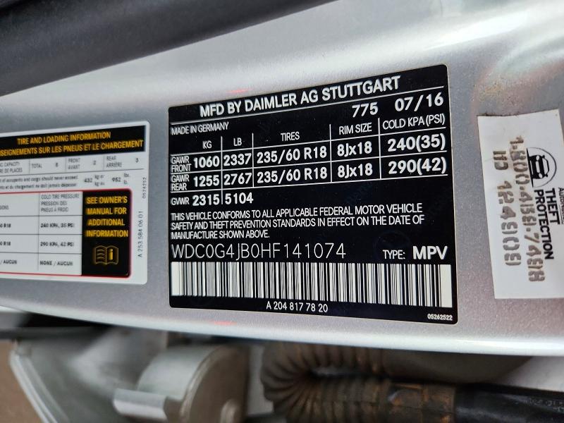 Aukcja sprzedaży 2017 Mercedes-benz Glc, vin: WDC0G4JB0HF141074, numer aukcji: 53418906