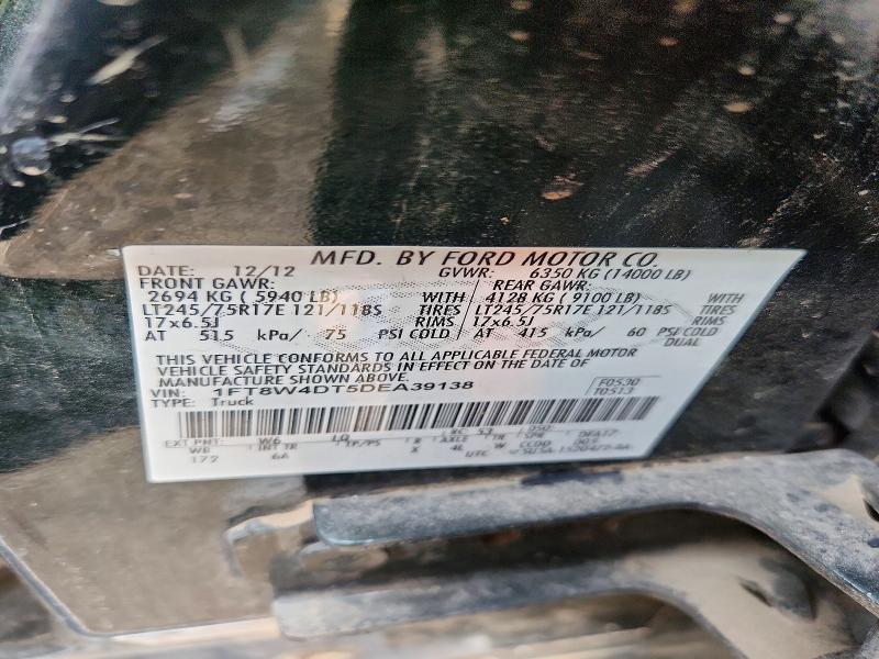 52728106 :رقم المزاد ، 1FT8W4DT5DEA39138 vin ، 2013 Ford F450 مزاد بيع