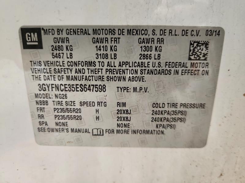 Продажа на аукционе авто 2014 Cadillac Srx, vin: 3GYFNCE35ES647598, номер лота: 54723736